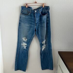 Levi's 513 Slim Straight Denim Jeans Distressed Men's 34 X 30